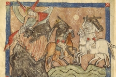 Le grand combat, Apocalypse cum figuris, 1300, BnF -	source gallica.bnf.fr/BnF