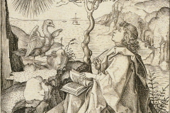 Jean sur l’île de Patmos, Martin Schongauer, 15ème siècle - wikimédia commons, domaine public