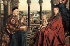 La Vierge et le chevalier Rolin, Jan van Eyck, 1435 - wikimedia commons, domaine public