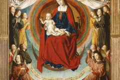 Vierge en gloire, détail, triptyque du Maître de Moulins, v. 1500 - wikimedia commons, domaine public