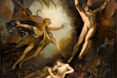 Satan chassé du paradis par l’ange Ithuriel, Johann Heinrich Füssli, 1779 - wikimedia commons, domaine public