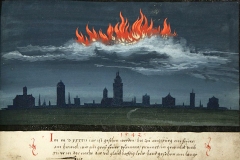 Ciel de feu, Le livre des Miracles, vers 1550 - wikimedia commons, domaine public