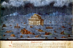 Le Déluge, Le livre des Miracles, vers 1550 - wikimedia commons, domaine public