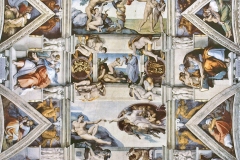 Plafond chapelle Sixtine , Michel Ange, 1512 - wikimedia commons, domaine public