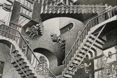 La relativité, M.C. Escher, 1953 - wikimedia commons, domaine public