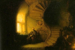 Le philosophe en méditation, Rembrandt, 1632 - wikimedia commons, domaine public