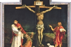 Matthias Grunewäld, crucifixion, 1512-1516 (panneau central, retable d'Issenheim) - wikimedia commons (domaine public)