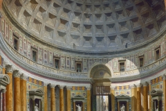 L'intérieur du panthéon de Rome au 18ème siècle selon Panini - wikimedia commons -domaine public