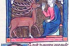 Merlin cerf, cycle Lancelot-Graal, 13ème siècle - wikimedia commons, domaine public