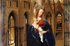 Vierge à l’enfant dans une église, 1440, Van Eyck - wikimedia commons, domaine public