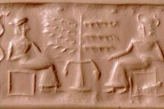 Sceau cylindre sumérien, British Museum,  2500 av. J.-C. - SL2019