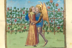 Le Roman de la rose, Guillaume de Loris, vers 1260 - bnf, domaine public