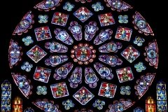 Rose du transept nord, Cathédrale de Chartres, 13ème siècle - wikimedia commons, par Mossot, travail personnel, CC BY-SA 4.0