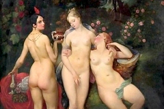 Les 3 grâces, Jules Joseph Guillaume Bourdet, 1832 - wikimedia commons, domaine public