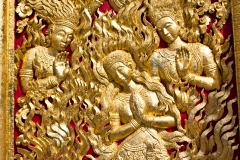 Vat Xieng Mene, portail du temple, Luang Prabang, Laos : renaissance par le feu.