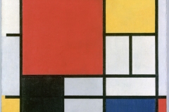 Composition en rouge, jaune, bleu et noir, Piet Mondrian, 1921 wikimedia commons, domaine public