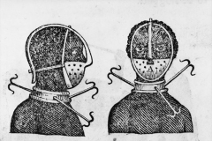 Masque d’esclave, détail, illustration le tyran pénitentiel, Thomas Branagan, 1810 - wikimedia commons, domaine public