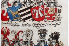 Cimiers Moyen Age, Armorial de Conrad Grünenberg, 1483 - Wikimedia commons, domaine public