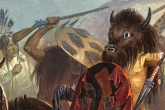 Danse du bison mandan, détail, Karl Bodmer, 1843, Librairie du Congrès - Wikimedia commons, domaine public