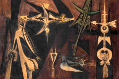 Wilfredo Lam, la réunion, 1942 - Wikimedia commons, domaine public