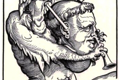 Le Diable à la cornemuse, détail, Erhard Schon,16ème siècle - wikimedia commons, domaine public