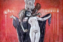 Le calvaire, série Les Sataniques, Ferdinand Rops, 1898 - SL domaine public