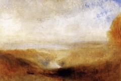 Joseph Mallord William Turner, paysage avec une rivière et une baie dans le lointain, 1840-1850 - wikimedia commons, domaine public